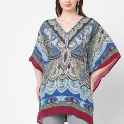 Cloth Haus India Blue Paisley Printed Kaftan Longline Top-picture-19