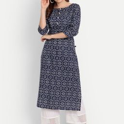 githaan Boat Neck Floral Printed Kurta-image-29