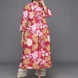 KALINI Floral Printed Mandarin Collar A-Line Kurta-image-16