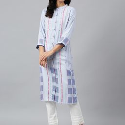 W Women Geometric Print Straight Kurta-47