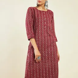 Soch Ethnic Motifs Printed Straight Kurta-image-68