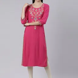 Souchii Women Ethnic Motifs Embroidered Thread Work Indie Prints Kurta-image-24