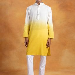 Aashima Wahal Ombre Dyed Band Collar Cotton Kurta-image-29