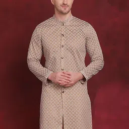 Jompers Geometric Embroidered Sequinned Straight Kurta-picture-11
