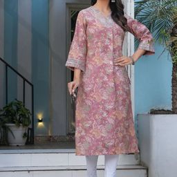 KALINI Women Floral Printed Sequinned Kurta-image-95