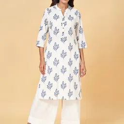 RANGMANCH BY PANTALOONS Printed Mandarin Collar Sequinned Kurta-17