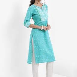Vishudh Ethnic Motifs Printed Straight Cotton Kurta-23