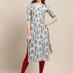 7threads 1 Stop Fashion Women Pack Of 6 Gold-Toned & Multicoloured Printed Crepe Kurta image 2