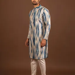 KISAH Abstract Printed Cotton Kurta image 3