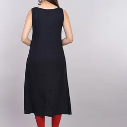 Rubellite Yoke Design Thread Work A-Line Kurta image 5