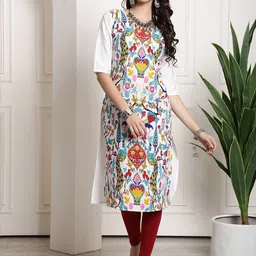7Threads Selection of 4 Ethnic Motif Printed Straight Crepe Kurtas image 4