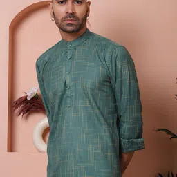 Jompers Men Geometric Thread Work Dobby Kurta image 2