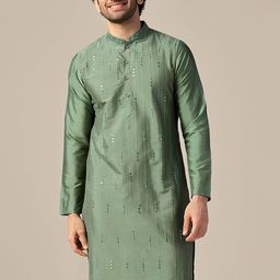 KISAH Striped Thread Work Straight Kurta-picture-18