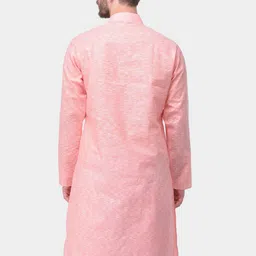 SG LEMAN Men Peach-Coloured Printed Kurta image 4