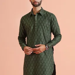 KISAH Ethnic Motifs Printed Mandarin Collar Long Sleeves Straight Kurta-image-85