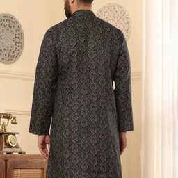 Armaan Ethnic Men Thread Work Block Print Kurta image 4