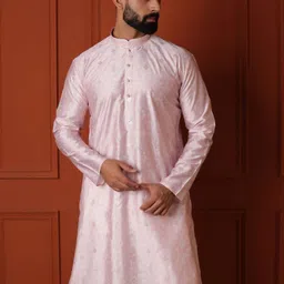Lightpole Men Checked Flared Sleeves Thread Work Handloom Kurta image 3