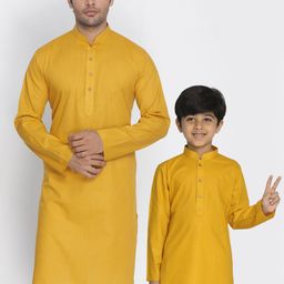 VASTRAMAY Mandarin Collar Cotton Linen Straight Kurta-image-16