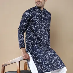 Anouk Abstract Printed Mandarin Collar Straight Kurta-picture-0