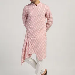LELA Men Geometric Thread Work Kurta image 4