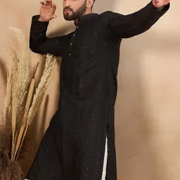 HERE&NOW Men Cold-Shoulder Sleeves Liva Kurta-picture-14