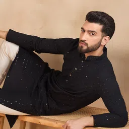 House of Pataudi Ethnic Motifs Embroidered Straight Kurta-51