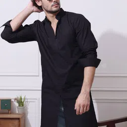 MIDAV Mandarin Collar Cotton Straight Kurta image 5