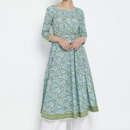YASH GALLERY Floral Printed Pure Cotton Anarkali Kurta-picture-24