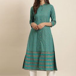 YASH GALLERY Ethnic Motifs Printed Cotton Anarkali Kurta-18