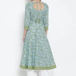 YASH GALLERY Floral Printed Pure Cotton Anarkali Kurta image 5