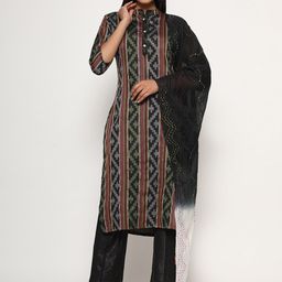 KALINI Striped Ethnic Motifs Kurta With Trousers & Dupatta-picture-23