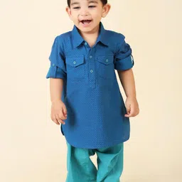 Fabindia Boys Self Design Pure Cotton Kurta with Salwar-image-14