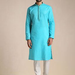 Manyavar Men Pure Cotton Kurta with Pyjamas-image-125