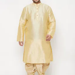 VASTRAMAY Men Gold-Toned Kurta with Dhoti Pants-image-45