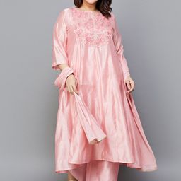 Moiree by Lifestyle Women Ethnic Motifs Embroidered Kurta with Palazzos & With Dupatta-image-1