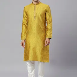 RAJUBHAI HARGOVINDAS Men Ethnic Motifs Kurta with Churidar-image-99