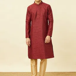 Manyavar Ethnic Motifs Embroidered Sequinned Kurta with Pyjamas-picture-23