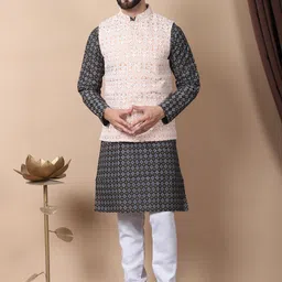 Anouk Men Printed Regular Kurta with Churidar image 1