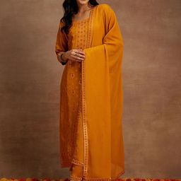 Libas Ethnic Motifs Woven Design Regular Kurta with Trousers & Dupatta image 1