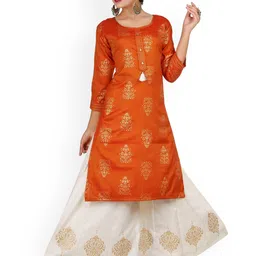 BAESD Girls Ethnic Motifs Printed Regular Kurti with Palazzos-image-78