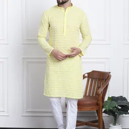 SOJANYA Floral Embroidered Pure Cotton Straight Kurta With Churidar-image-93