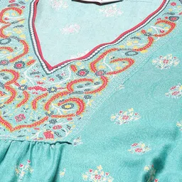Biba Ethnic Motifs Printed Kurta with Palazzos & Dupatta image 2