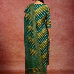 Libas Leheriya Printed Regular Gotta Patti Kurta with Trousers & Dupatta image 4