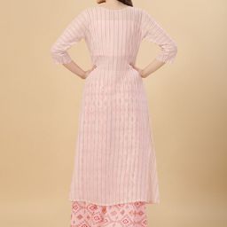 PMD Fashion Striped Regular Top With Printed Palazzos &  Longline Jacket image 4