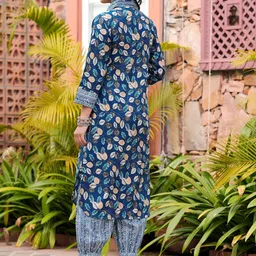 Chandbaali Floral Printed Regular Pure Cotton Kurta with Salwar & With Dupatta image 4