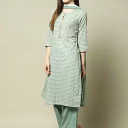 Rangriti Women Printed Regular Kurta with Palazzos & With Dupatta image 5