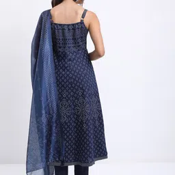 Vishudh Blue Bandhani Printed Kurta with Trousers & With Dupatta image 5