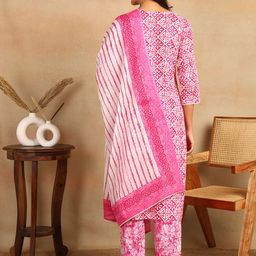 mokshi Ethnic Motifs Printed Regular Kurta with Trousers & With Dupatta image 5