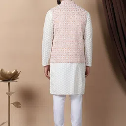 Anouk Men Ethnic Motifs Embroidered Regular Thread Work Pure Cotton Kurta with Pyjamas image 5