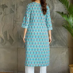 Anouk Printed Regular Pure Cotton Kurta with Trousers & Dupatta image 5